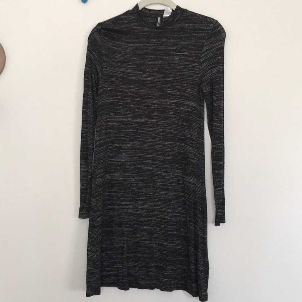 Charcoal mock neck mini dress